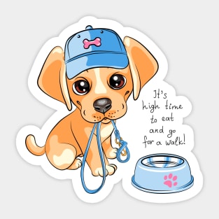 Cute little pale puppy Labrador Retriever Sticker